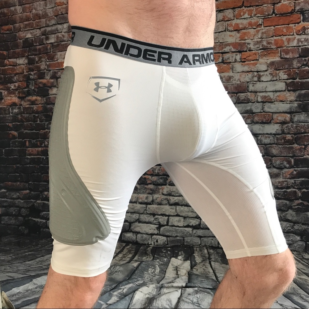 Men’s Under Armour White Compression Shorts LARGE - Picture 2 of 8